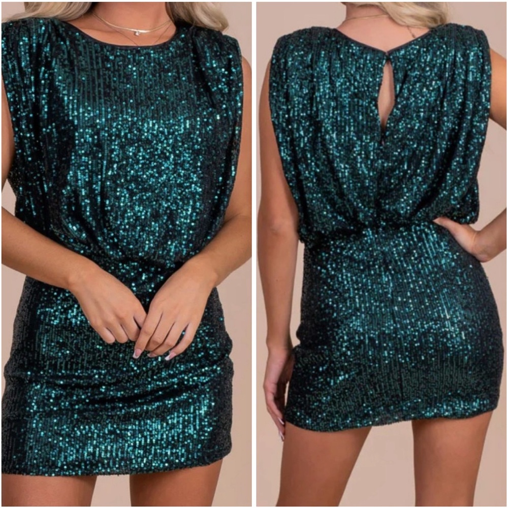 DO+BE Sparkling Emerald Mini Dress